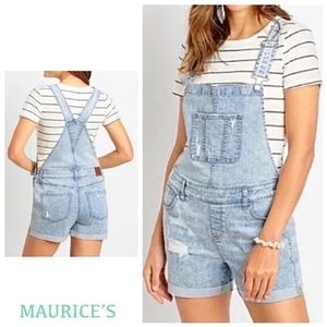 Maurice’s Shortalls Women’s Distressed Denim Shorts Flattering Easy-Fit Size XXL